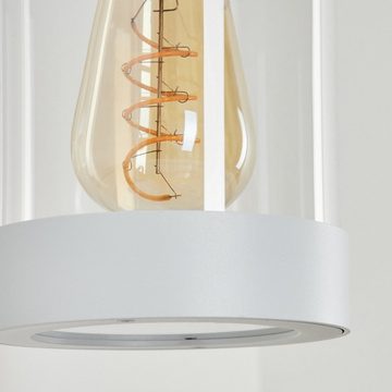 hofstein Außen-Wandleuchte moderne Wandlampe aus Metall/Kunststoff in Weiß/Klar, ohne Leuchtmittel, mit Dämmerungssensor und An-/Ausschalter, 1x E27, IP44