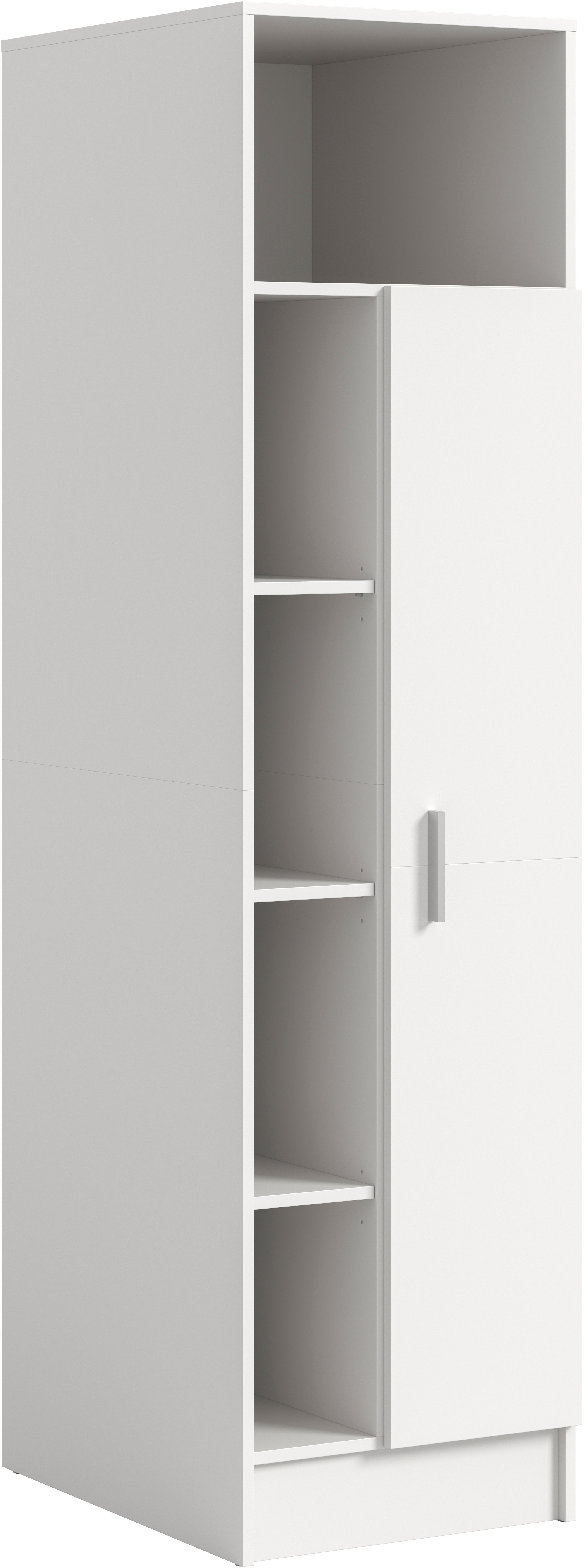 welltime Mehrzweckschrank FALAS, TOPSELLER!, Höhe 195cm, 1 Tür, 1 Kleiderstange, 5 offene Fächer (1-St., in verschiedenen Farben erhältlich) Universalschrank, Wäscheschrank, Badezimmer, Hauswirtschaftsschrank