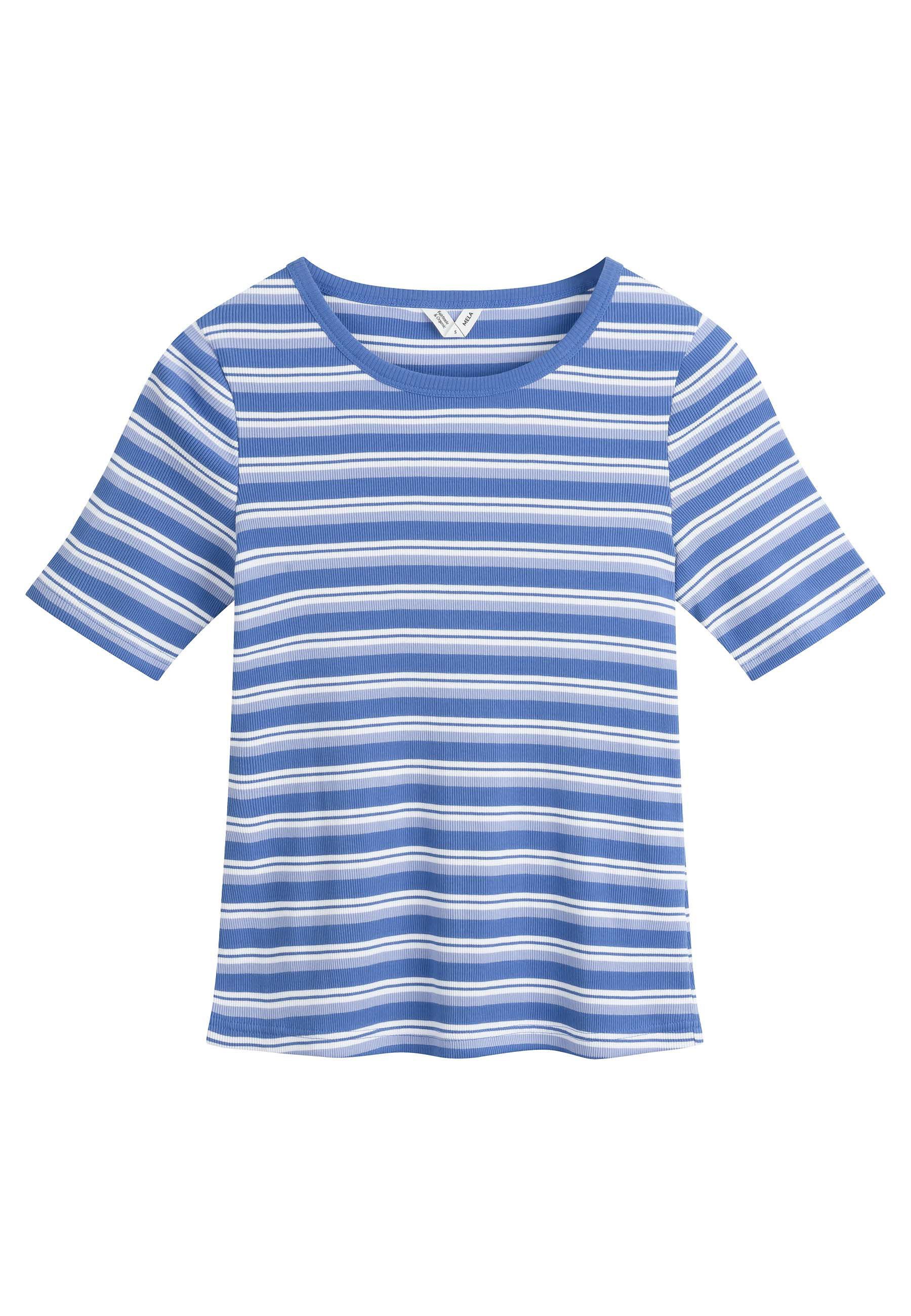 Kurzarmshirt Ripp T-Shirt Style JASLEEN