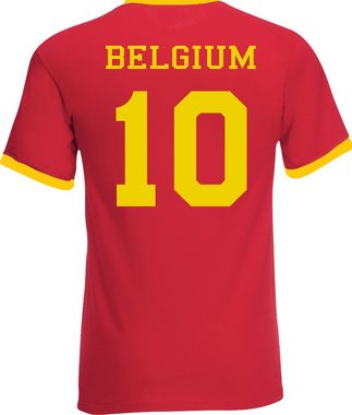 Youth Designz T-Shirt Belgien Herren T-Shirt im Fußball Trikot Look mit trendigem Motiv