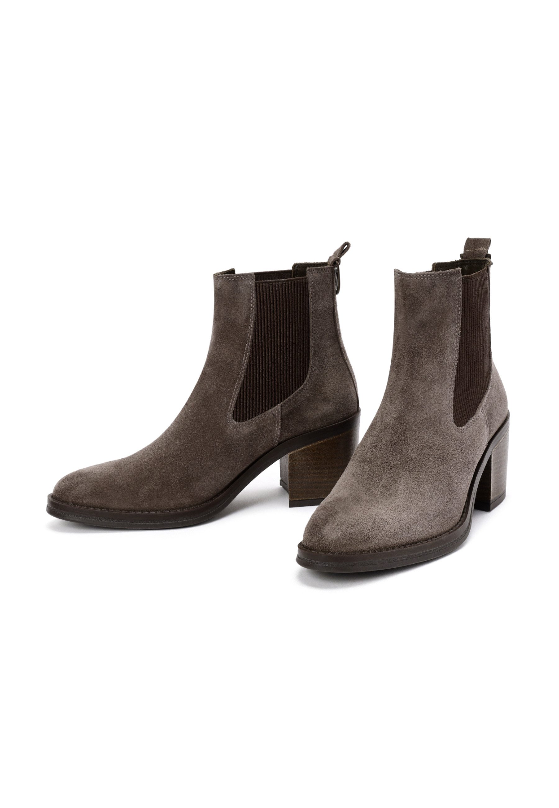 Derimod Cowboy-Absatzstiefel aus Veloursleder Cowboy Boots Textilfutter, EVA Sohle, Absatz 5,5 cm