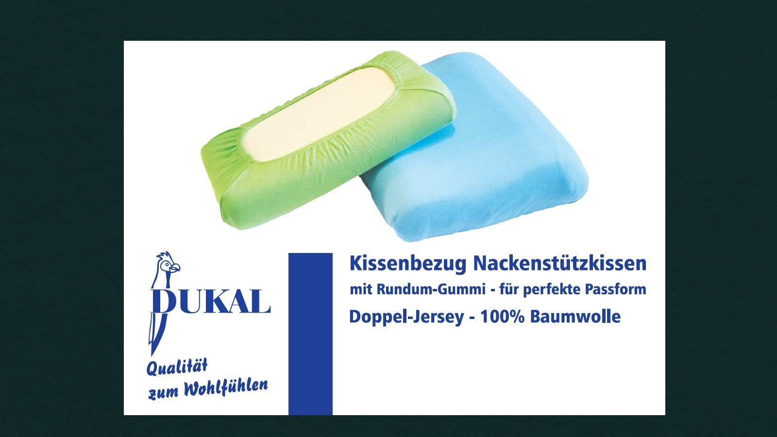 Kissenbezug Schlaraffia Support Geltex Nackenstützkissen, DUKAL (1 Stück), aus hochwertigem Doppel-Jersey, 100% Baumwolle, mit Spannumrandung, Made in Germany Tanne