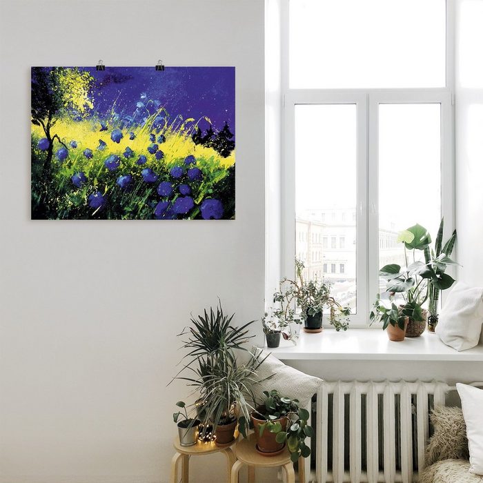 Artland Wandbild Blaue Blumen Blumen (1 St) als Alubild Leinwandbild Wandaufkleber oder Poster in versch. Größen