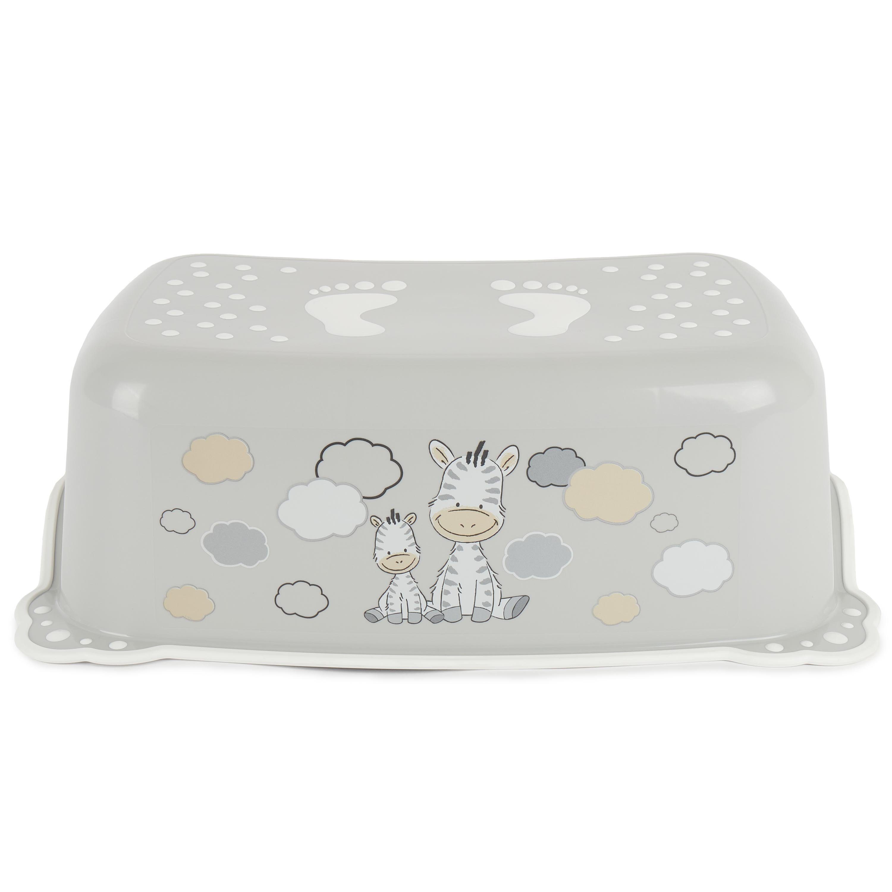 BIECO Hocker Bieco Kinder Tritthocker Zebra, Anti Rutsch Funktion einstufig, Höhe 14cm Größe 42x28cm Tritthocker Kinder Hocker Kinder Bad Tritt Kinder Kinderhocker Bad tritthocker kind