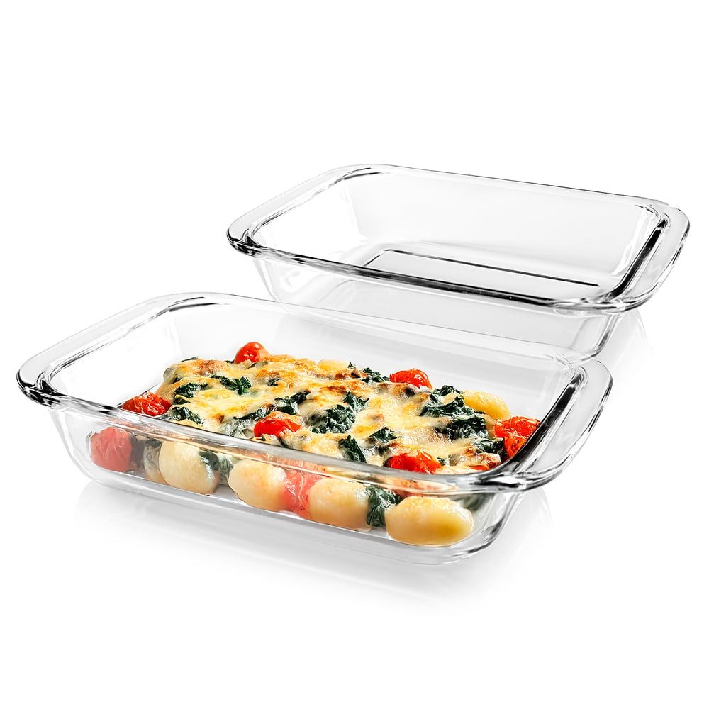 GOURMETmaxx Auflaufform Auflaufform Set für Heißluftfritteuse - Backform rechteckig Glasschale, (2-St), Auflaufform klein - Auflaufform Airfryer & Backofen - Auflaufform Glas