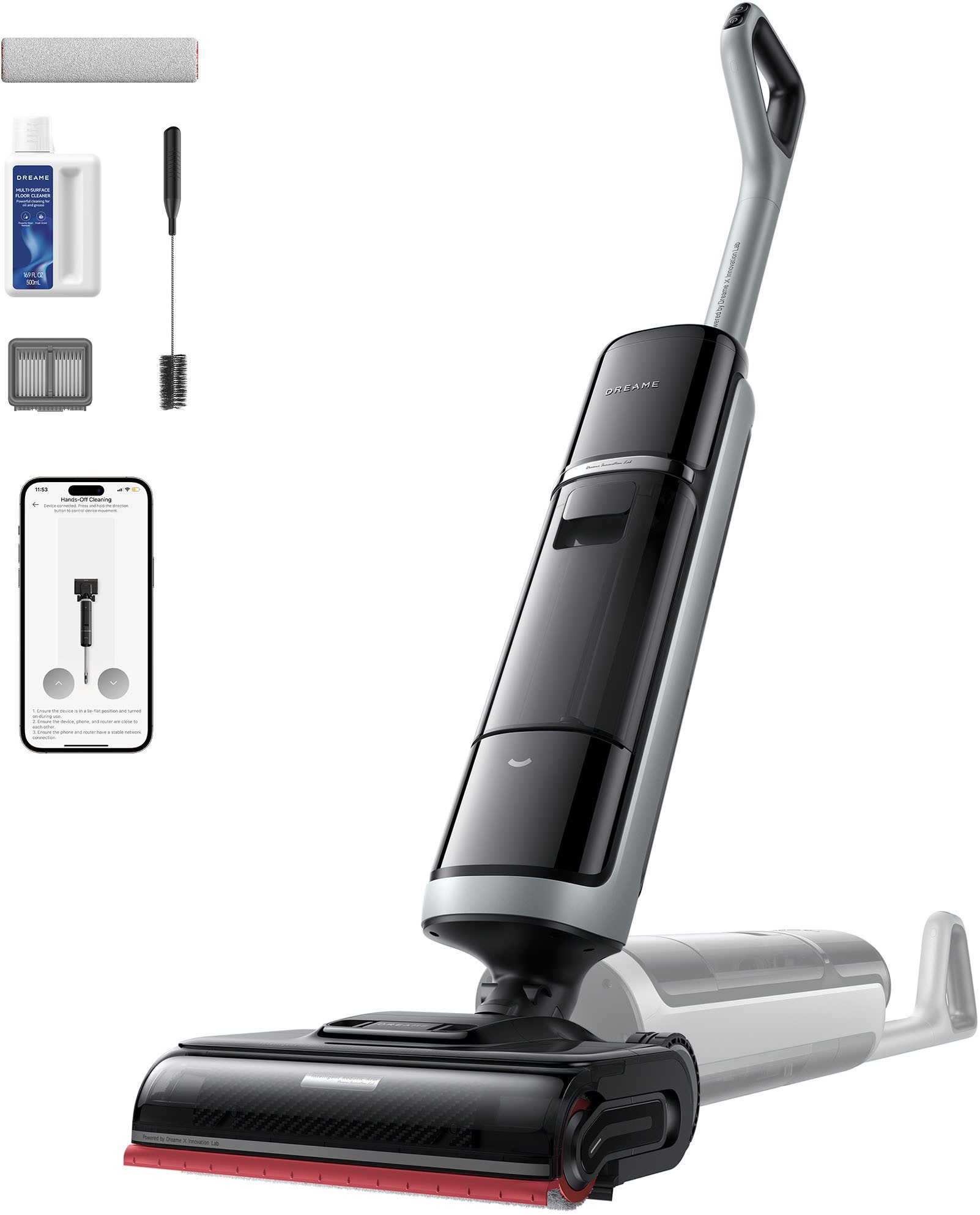 Dreame Nass-Trocken-Sauger H15 Pro Heat, 400 W, 22.000Pa Saugkraft, KI-gesteuerter Hebearm, selbstreinigende Bürste