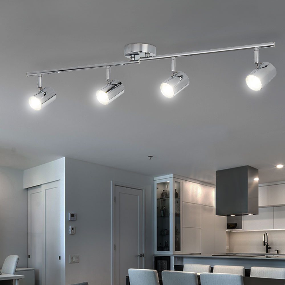 etc-shop LED Deckenleuchte, verbaut, LED LED-Leuchtmittel Deckenleuchte fest Deckenlampe Wohnzimmerleuchte Spotleiste Warmweiß