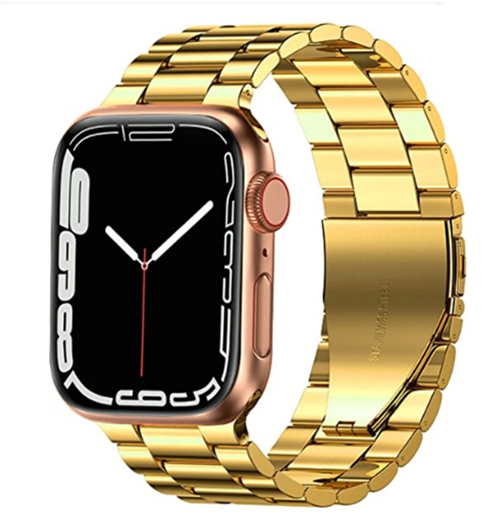 ELEKIN Smartwatch-Armband Edelstahl-Metallarmband für Apple Watch für iWatch Serie 7/6/5/4/3/2/1 Gold
