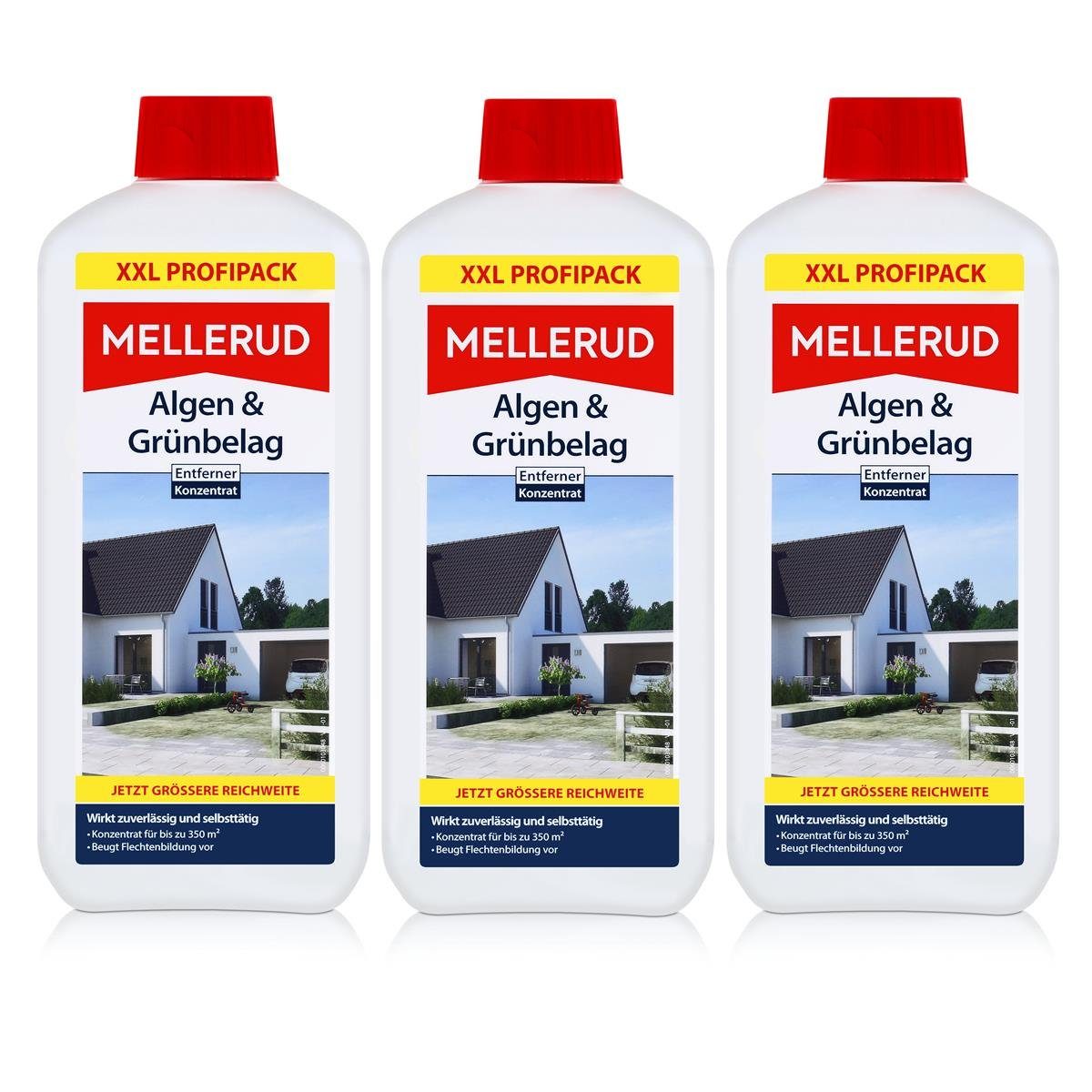 Mellerud Pack) Konzentrat Algen Grünbelag Mellerud 1,75L Entferner Spezialwaschmittel und (3er