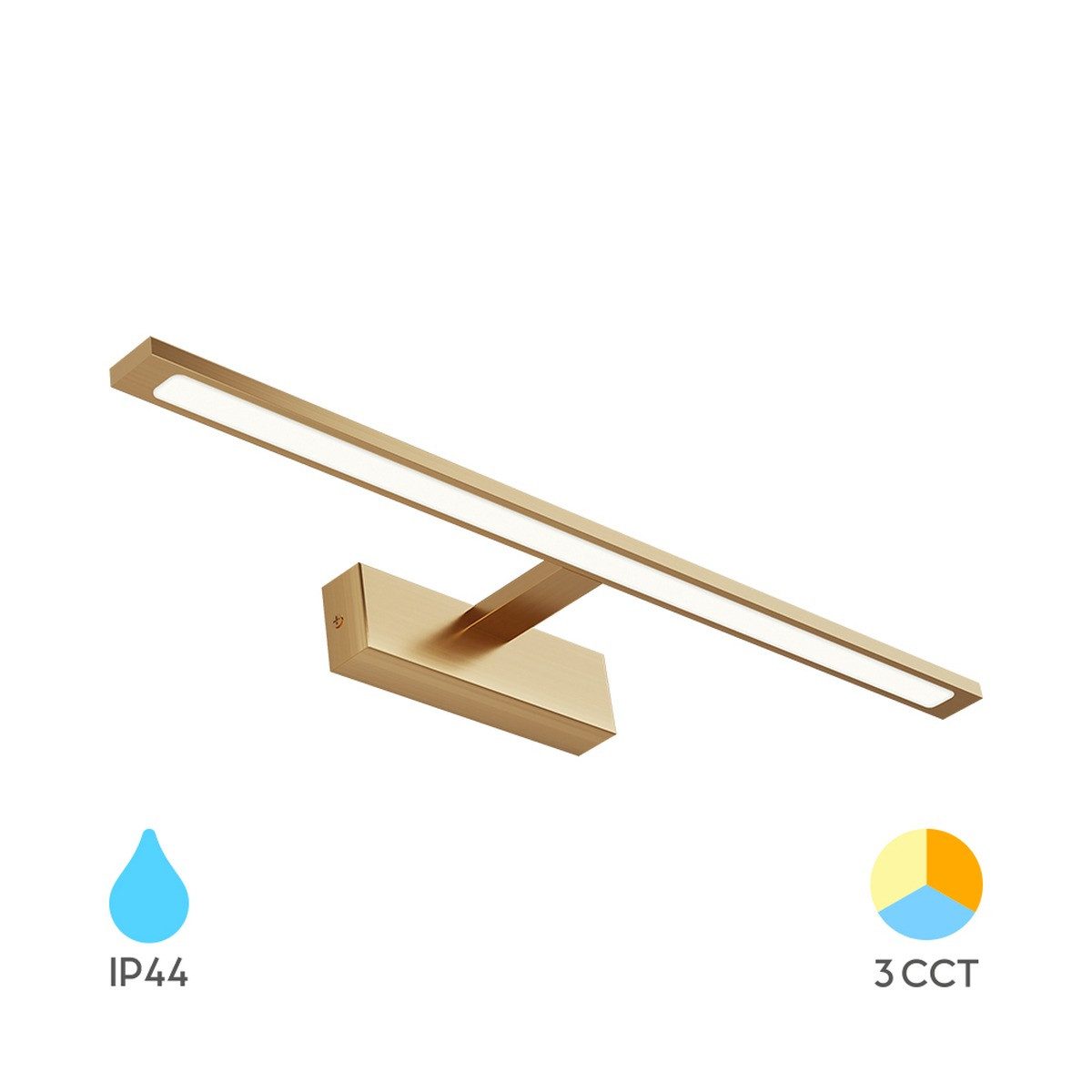 Braytron LED Spiegelleuchte LED 12 Watt Bilderleuchte Badlampe 60 cm 3CCT IP44 Wandlampe, LED fest integriert, Neutralweiß, Kaltweiß, Warmweiß, Energieeffizient, Flimmerfrei, Langlebig, 3CCT