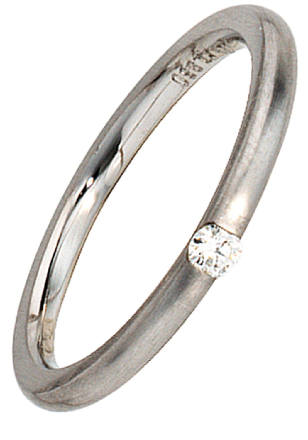 JOBO Diamantring Platinring, 950 Platin matt mit Diamant