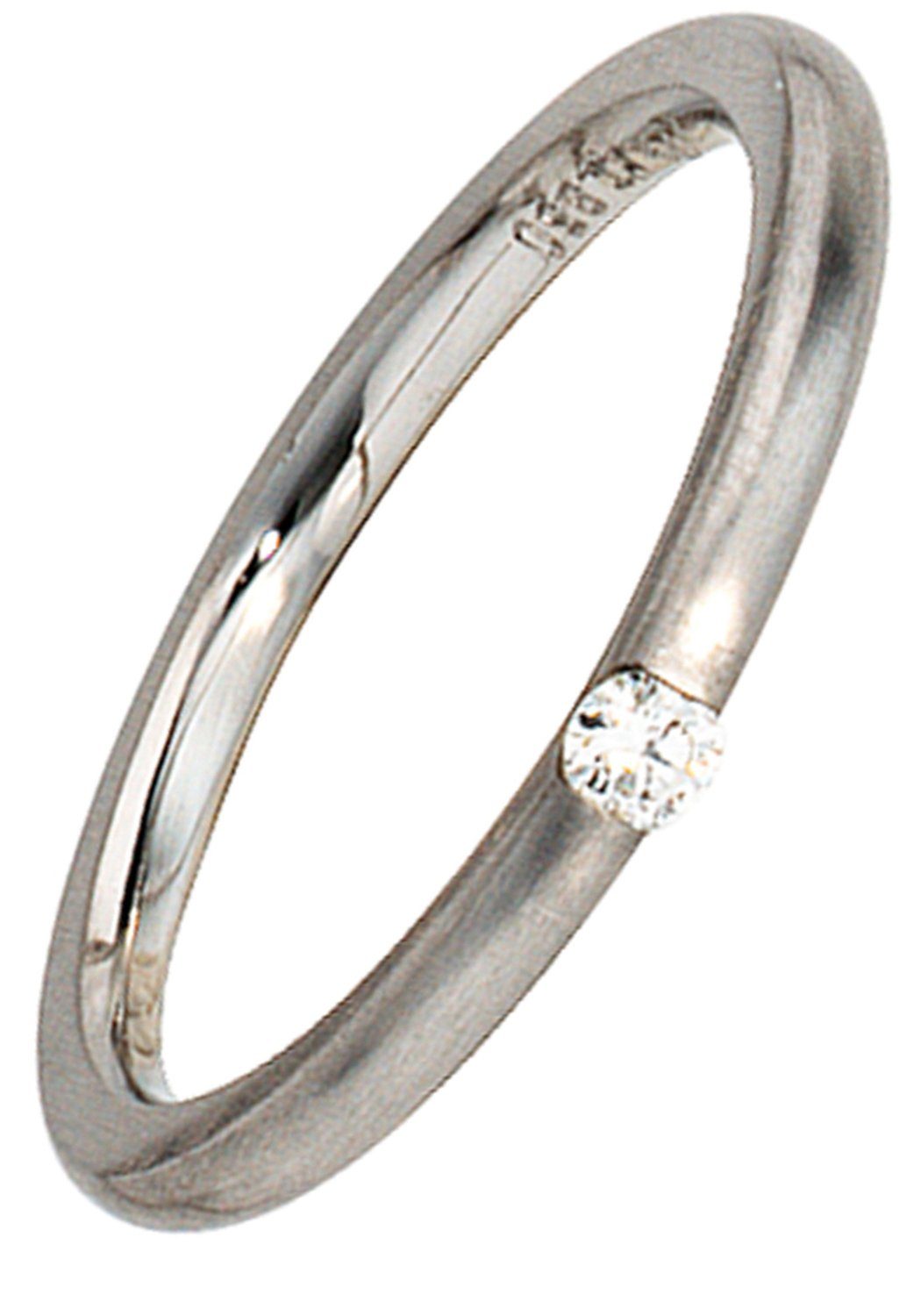 JOBO Solitärring Ring mit Diamant 0,06 ct., 950 Platin