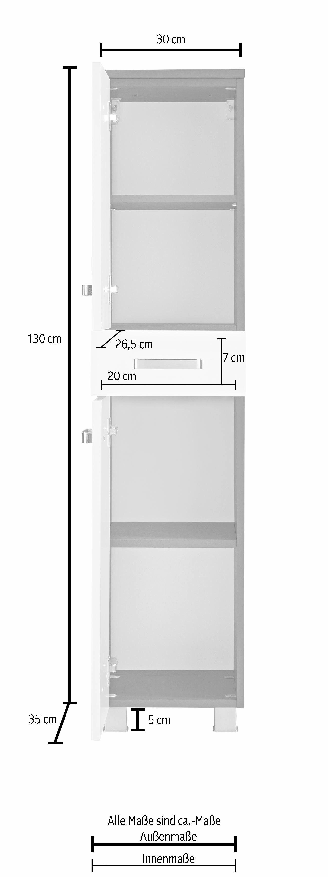 | Ravenna Midischrank HELD eichefarben/graphit/rauchfarben MÖBEL graphit