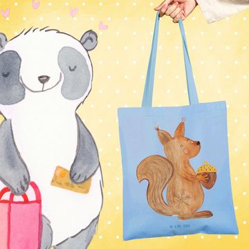 Mr. & Mrs. Panda Tragetasche Eichhörnchen Weihnachten - Sky Blue - Geschenk, Einkaufstasche, Weihn (1-tlg), Design-Highlight