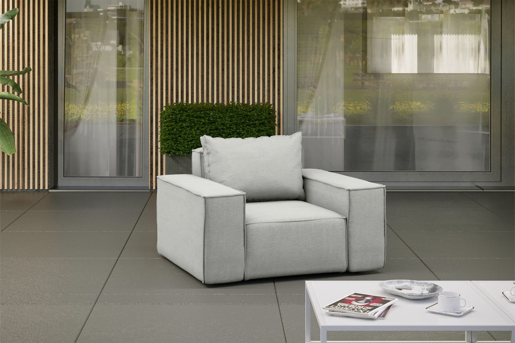 Kaiser Möbel Gartensessel für den Garten SONNE, die Terrasse, den Hof, gemütliche (Einzelsofa)