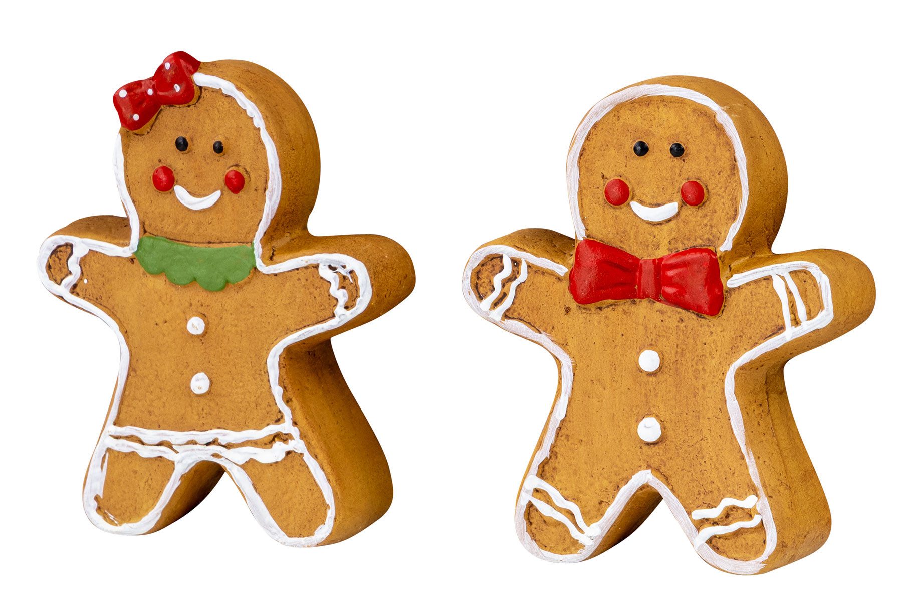 Levandeo® Weihnachtsfigur, 2er Set Lebkuchen Deko Keramik Figur Braun Weihn günstig online kaufen