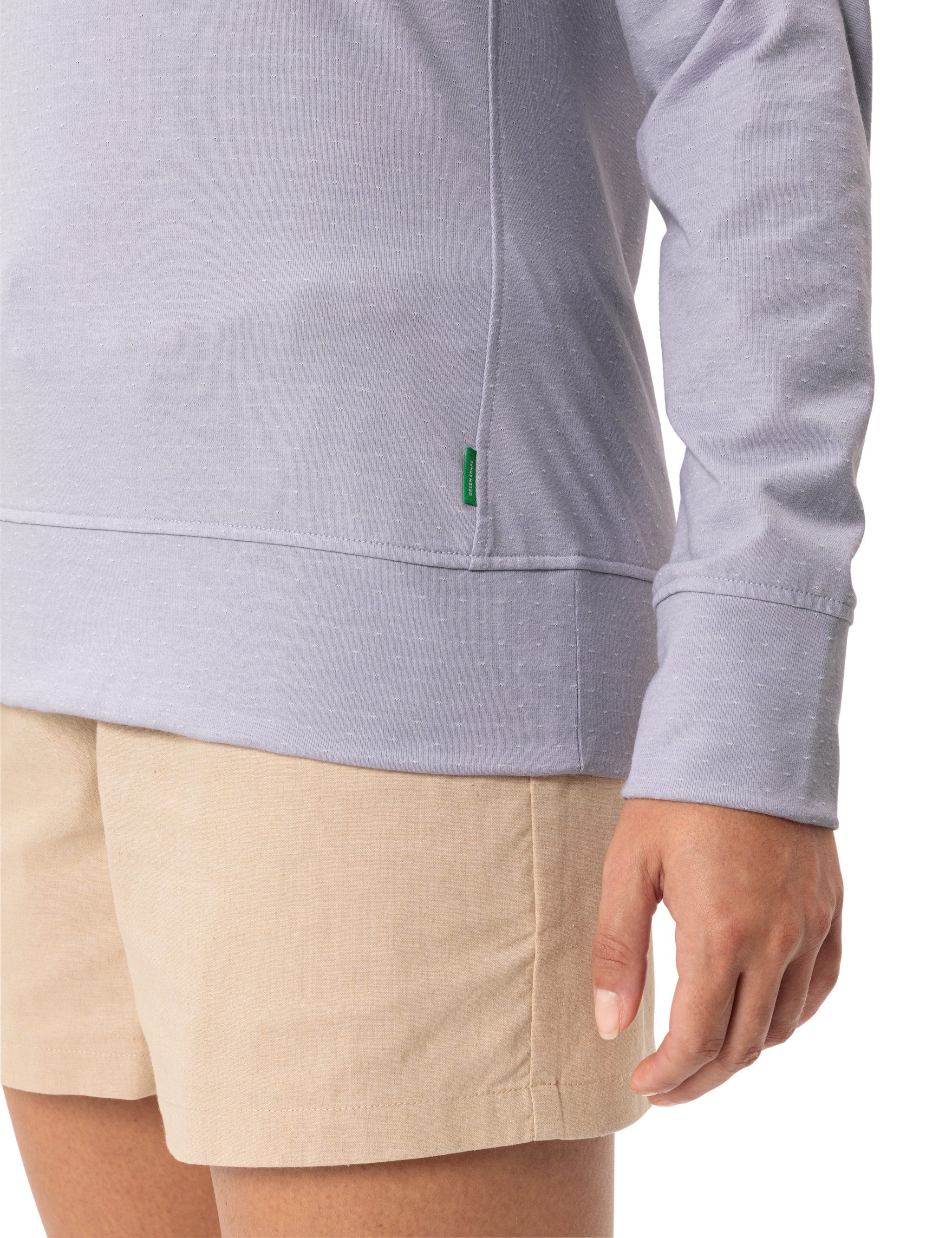 VAUDE Kapuzensweatshirt WOMEN'S TUENNO PULLOVER mit Logoprägung auf dem Arm, mit Schalkragen und Kapuze
