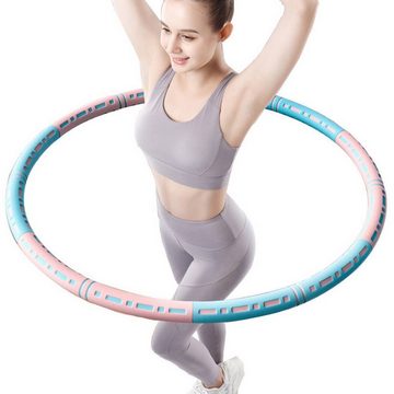 SHG Hula-Hoop-Reifen Fitness für Erwachsene Edelstahlkern mit Schaumstoffmantel, Fitness Reifen, Hula Hoop Reifen, 6 - teilig