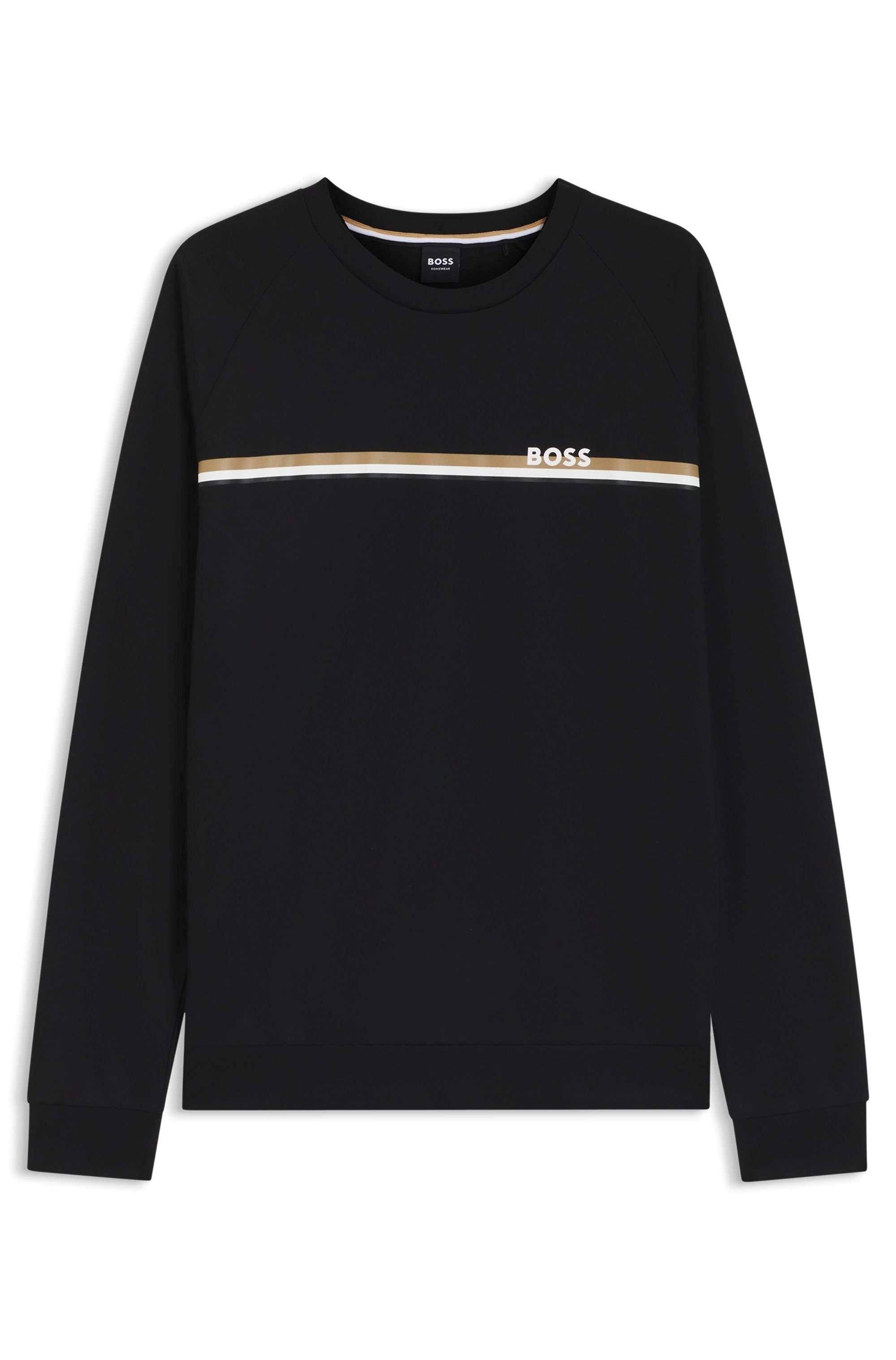 BOSS Sweatshirt Authentic aus Baumwoll-Terry mit Streifen und Logo