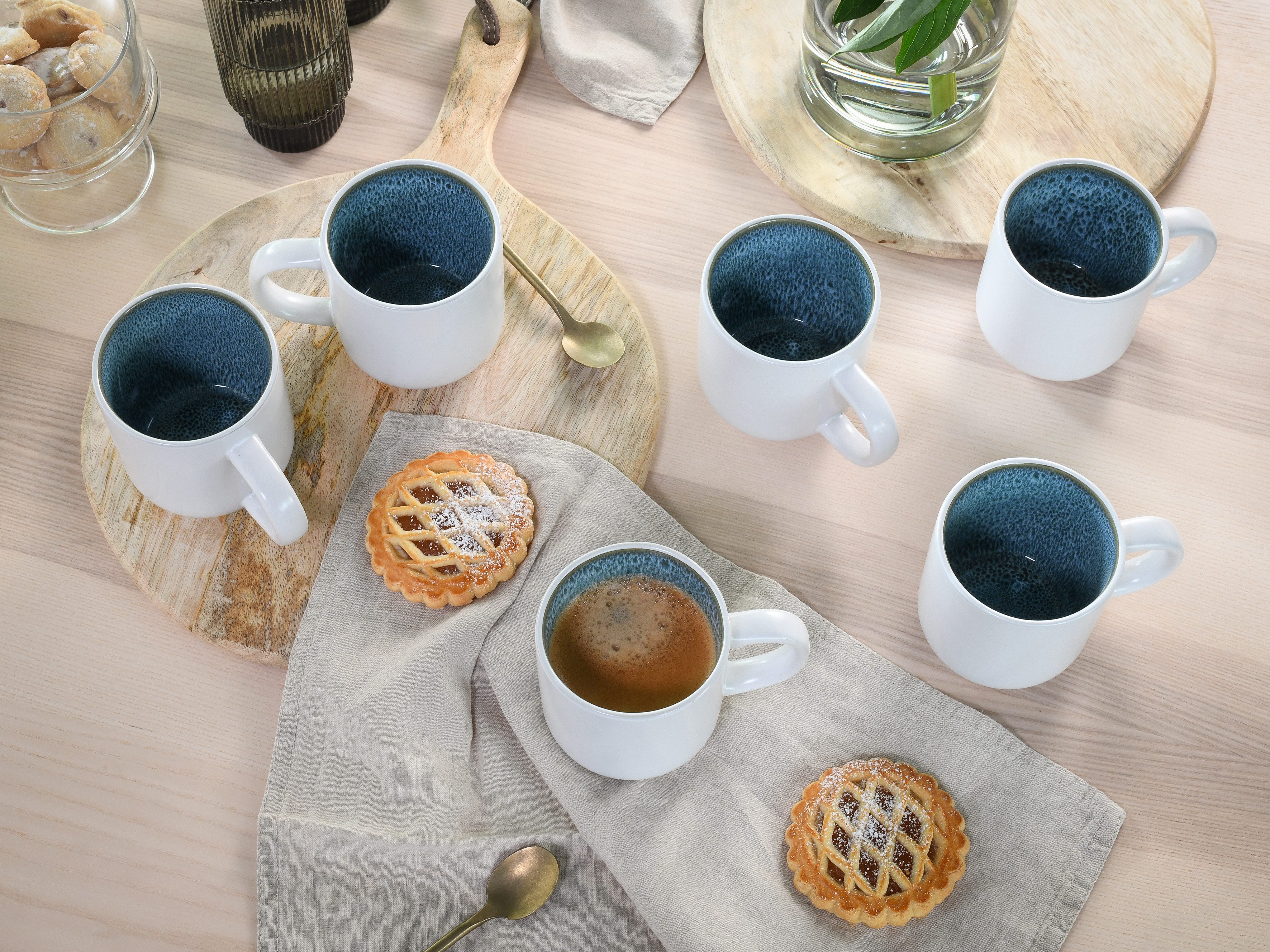OTTO home Becher modernes 6-teiliges Kaffeebecher-Set Novalee, 6-tlg., Steinzeug, hohe Haltbarkeit, spülmaschinen- & mikrowellengeeignet, Reaktivglasur – Bild 5 von 5