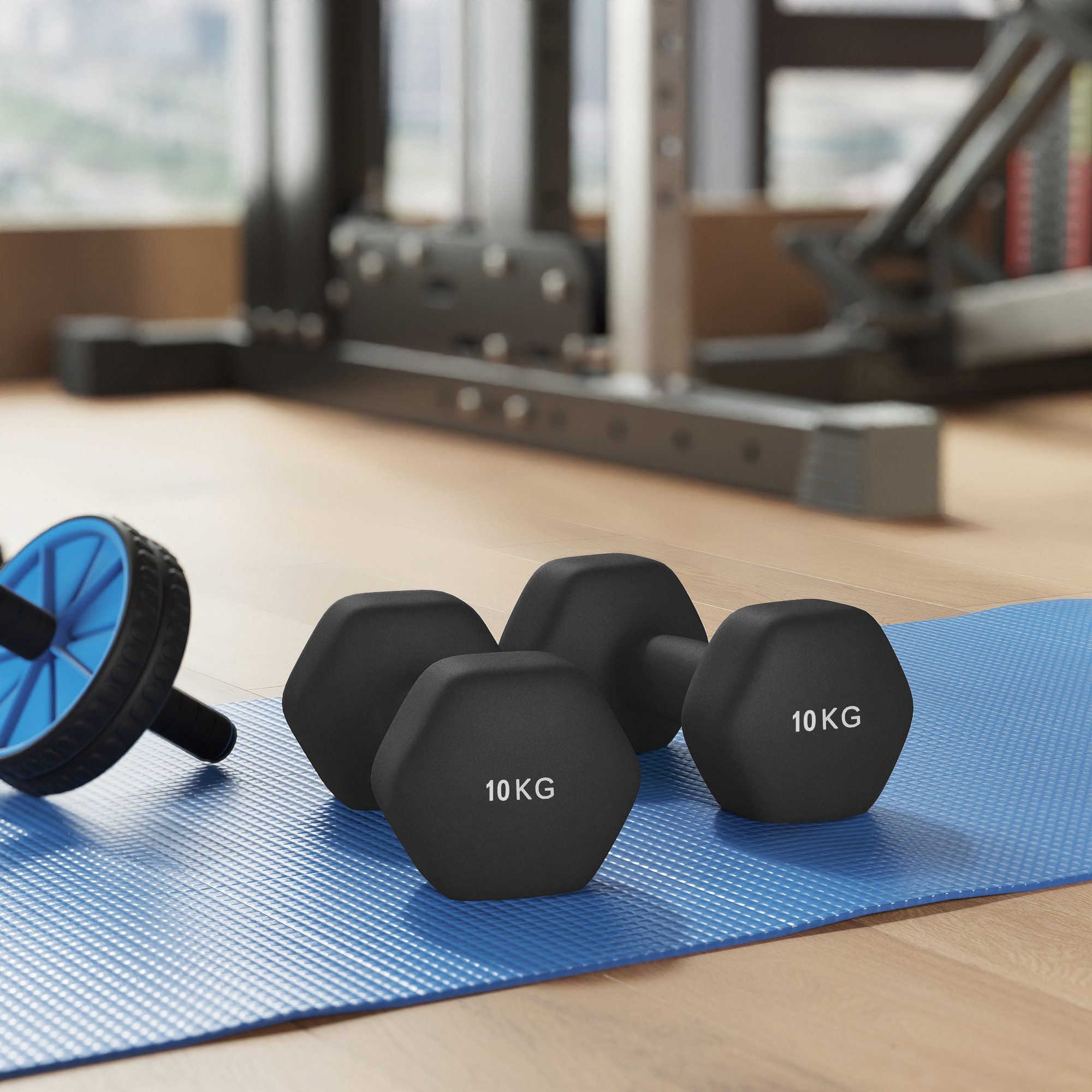 SONGMICS Hantel-Set 2er Set Kurzhanteln, Hexagon, Neopren-Beschichtung, Krafttraining, Workout, Fitnesstraining, für Zuhause