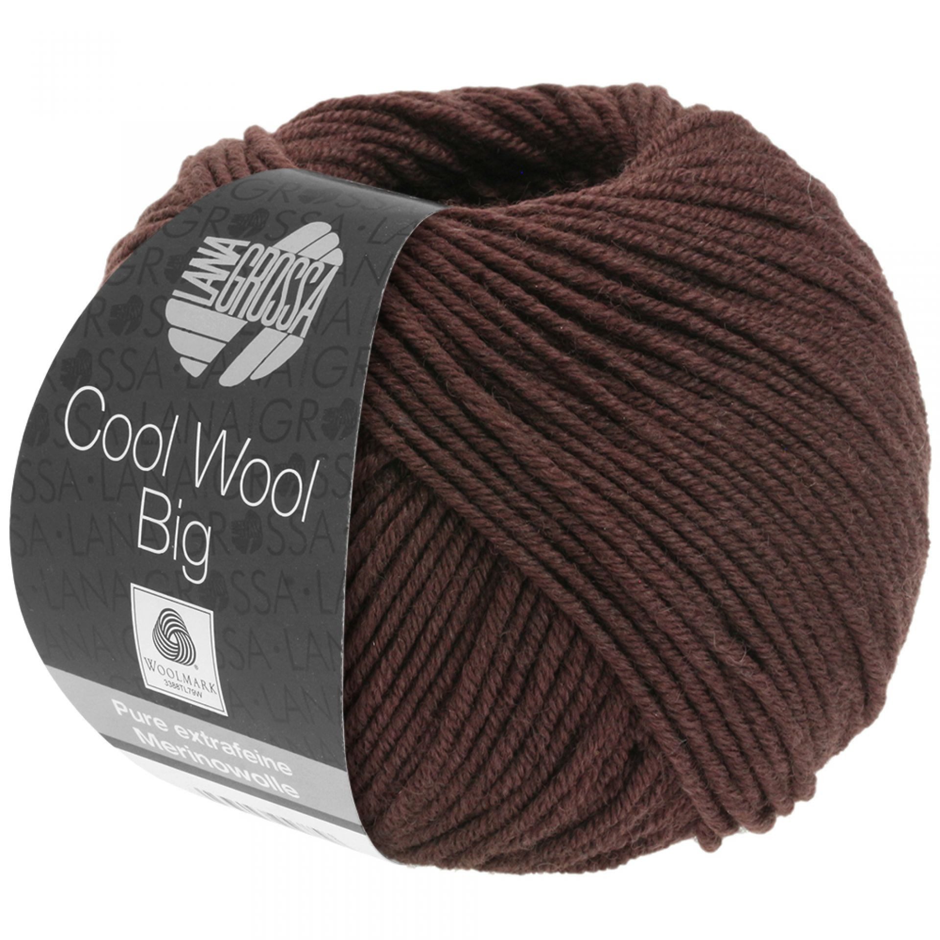 LANA GROSSA COOL WOOL BIG 50 g pflegeleichtes Strickgarn extrafeine Merinowolle Häkelwolle, 120 m (Premium Merinowolle Garn für Strickideen, Klassiker aus purer, extrafeiner Merinowolle), 50 g