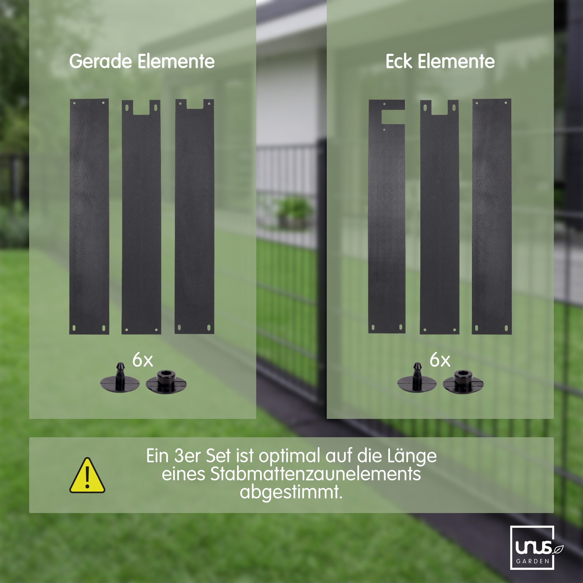 UNUS GARDEN Unkrautvlies Keinkraut® Zaunschutz Unkrautschutz, (für Ecken), saubere Mähkante, Schutz vor Unkraut unter dem Gartenzaun – Bild 5 von 5
