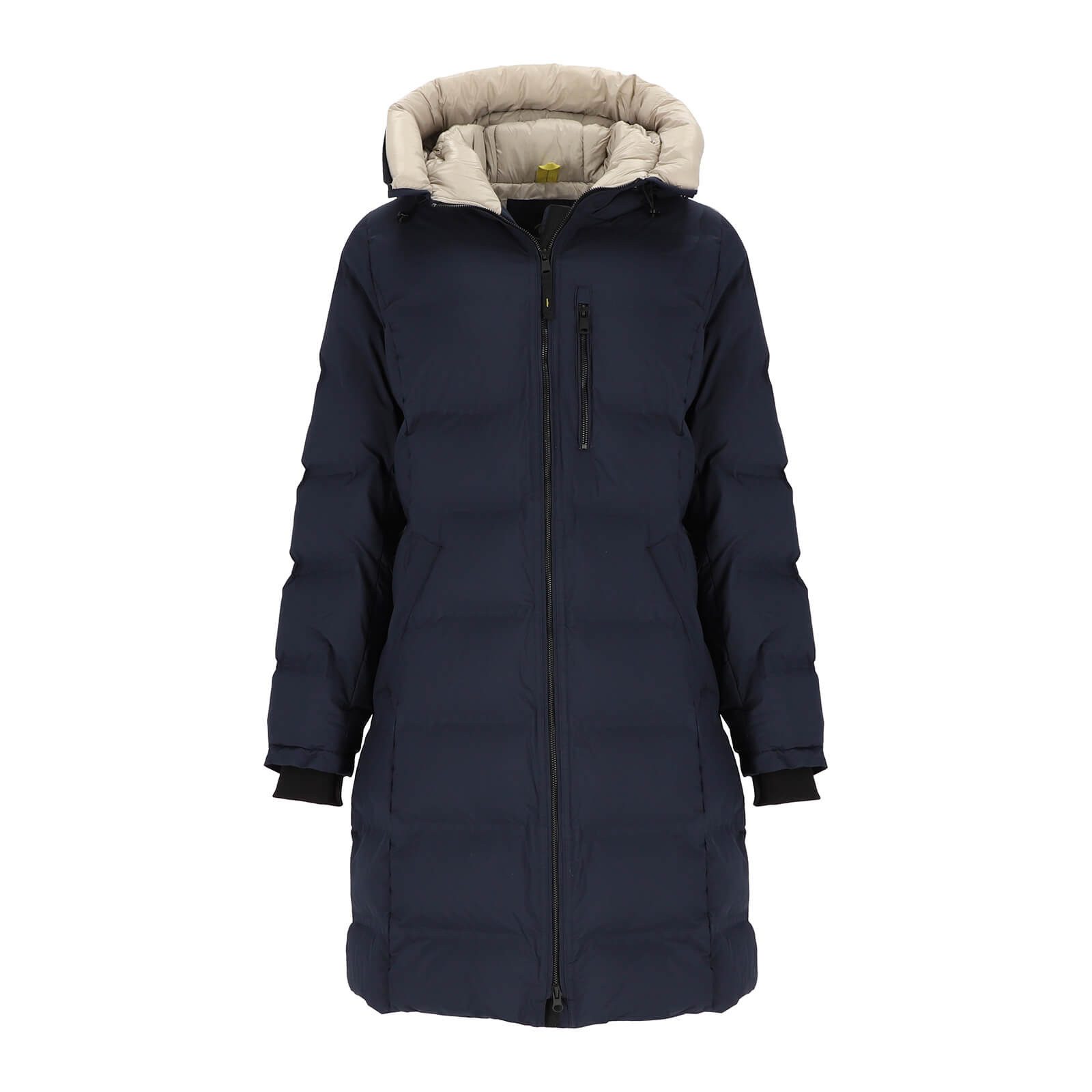 BLUE FLAME Steppmantel Damen Steppjacke Lang mit Kapuze und Chintzfutter günstig online kaufen