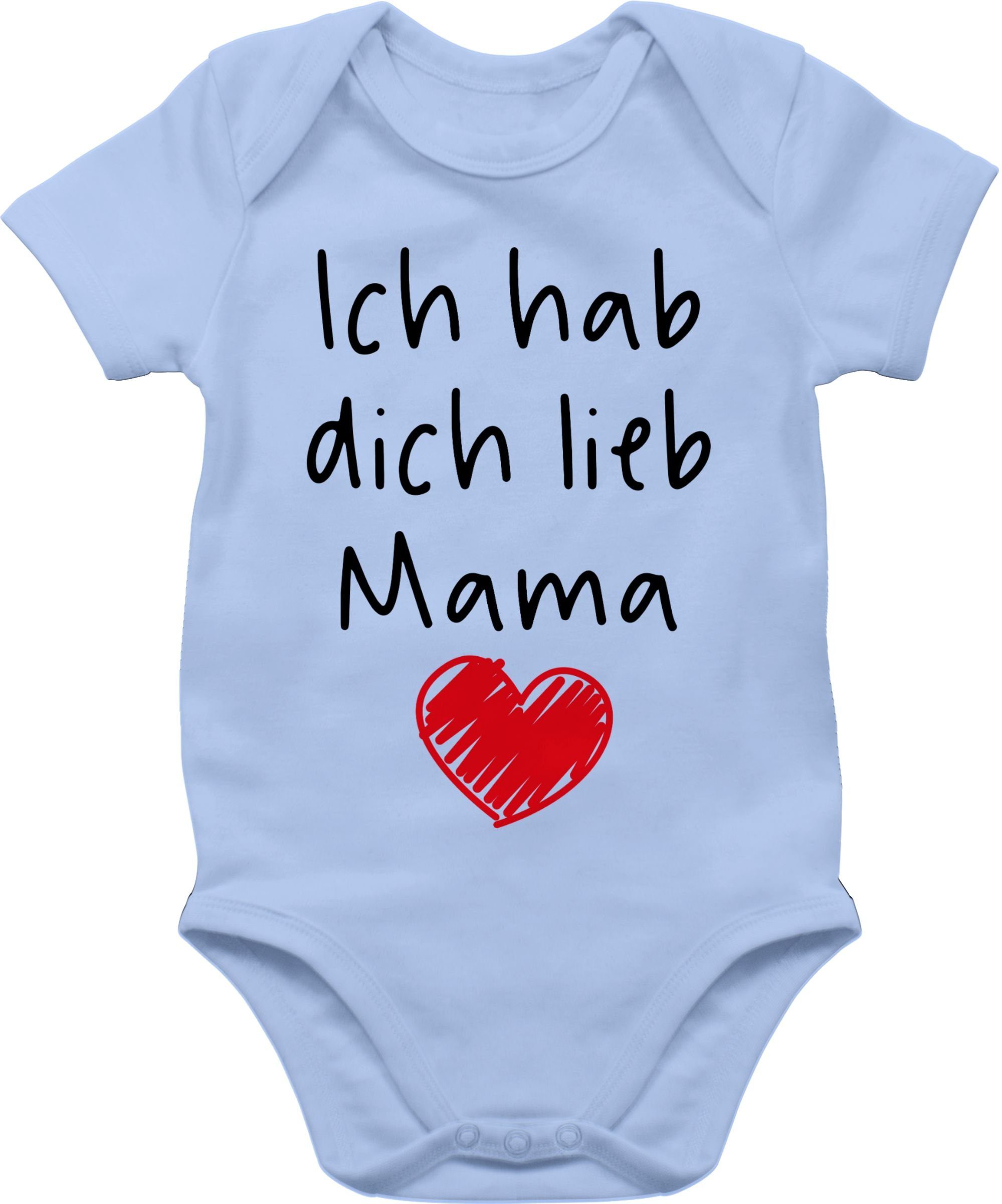 Shirtracer Shirtbody Ich hab dich lieb Mama (1-tlg) Muttertagsgeschenk 3 Babyblau