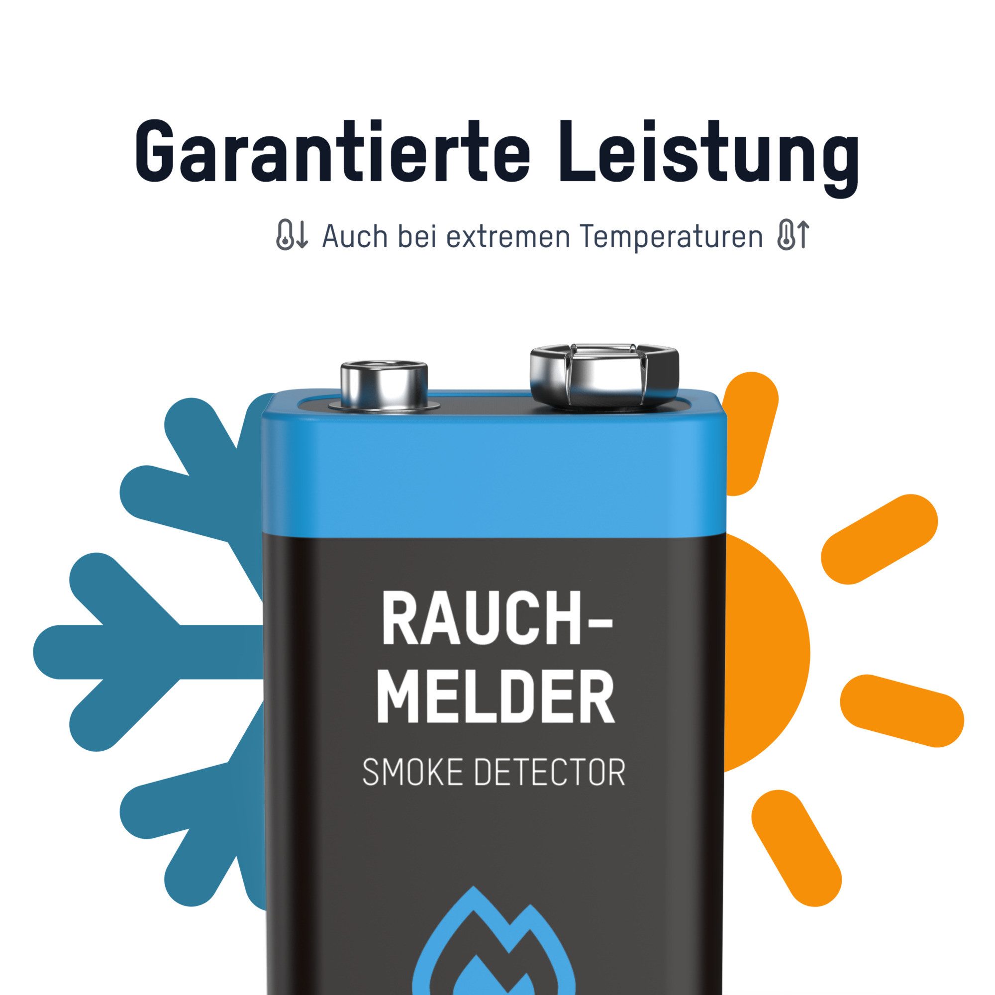 ANSMANN AG Rauchmelder Extrem Lithium Batterie 9V E-Block, 1 Stück Batterie