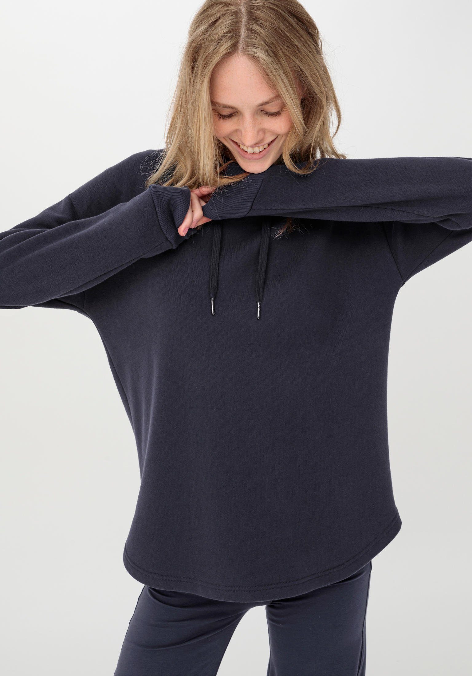 Hessnatur Sweatshirt aus reiner Bio-Baumwolle (1-tlg) marine