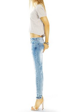 be styled Destroyed-Jeans Hüftige destroyed Jeans bequem stretch Relaxed Fit - Damen - j9l-1 mit Stretchanteil, 5-Pocket Stil