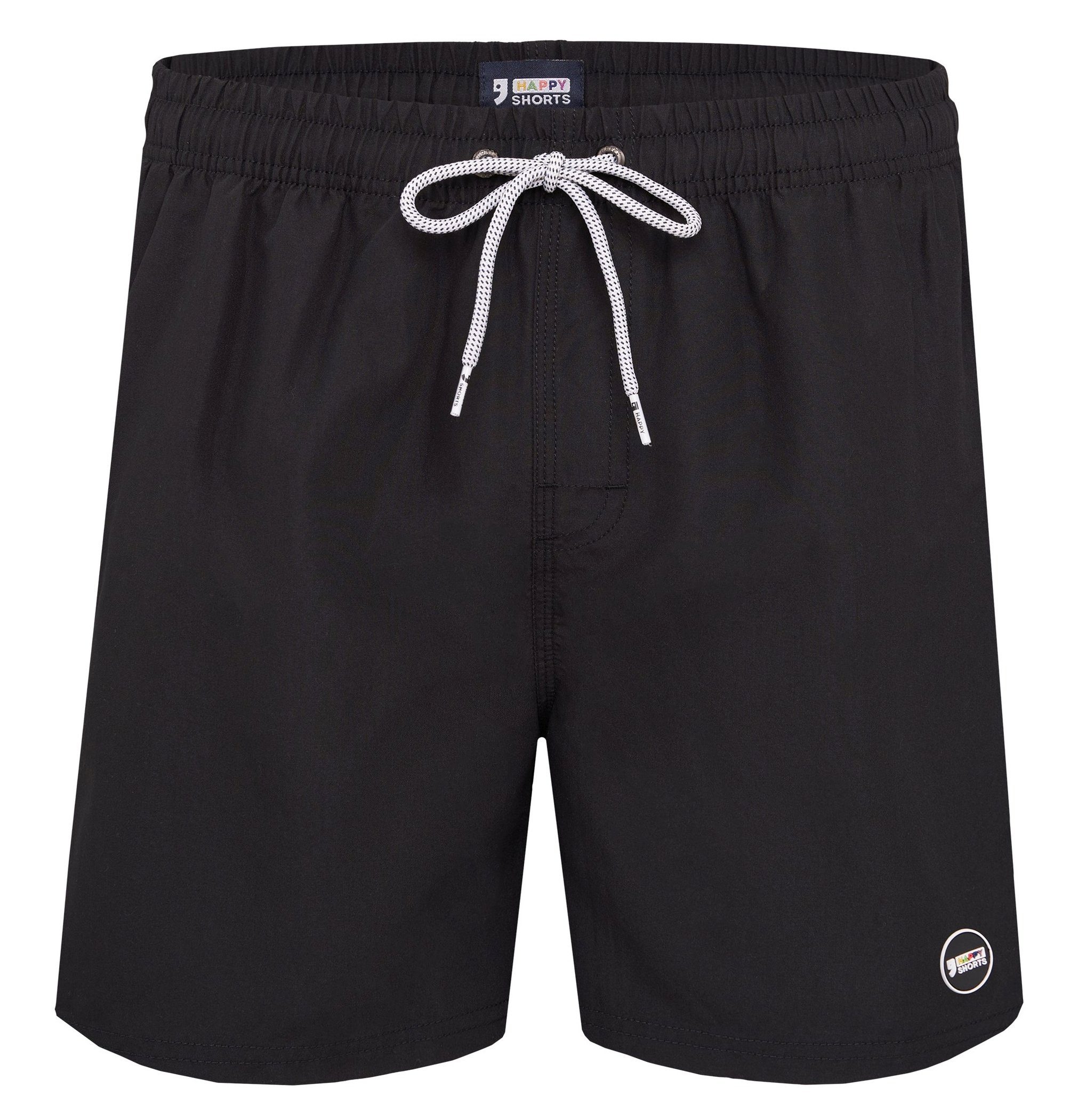 HAPPY SHORTS Badehose HAPPY SHORTS Herren Badeshorts Strandshorts Solid Black S - XXL