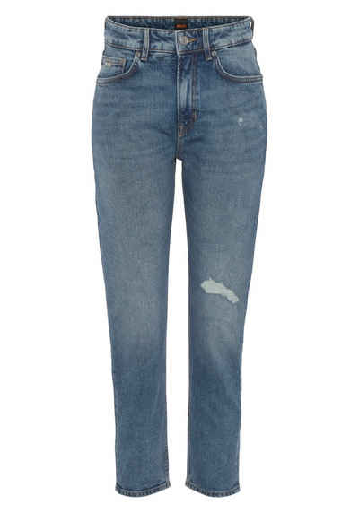 BOSS ORANGE Stretch-Jeans Elsa Mid Rise Mid Waist, mittlere Leibhöhe Premium Denim Джинси im stonewashed Look