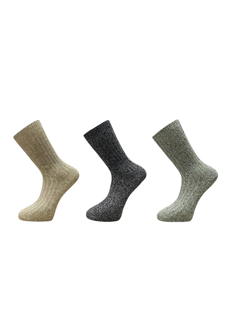Yuhu Socken Alpaka Socken Damen 3er Pack im Norweger-Stil für den Winter (3-Paar)