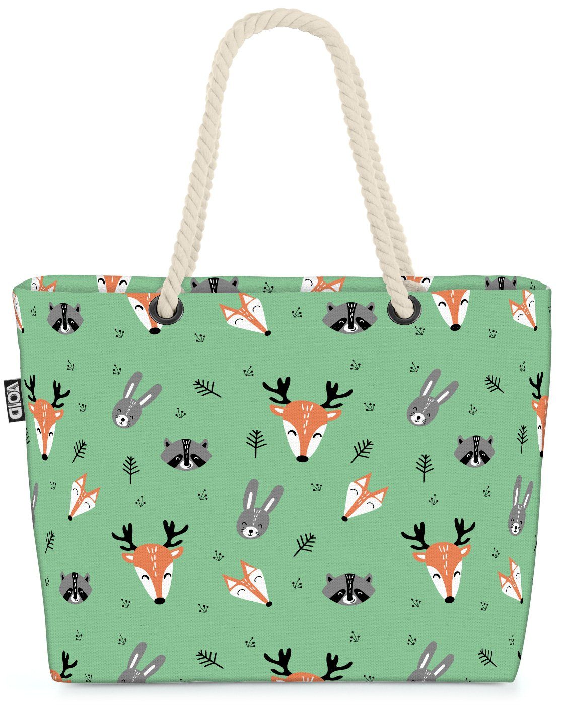 VOID Strandtasche (1-tlg), Lustige Tiere Kinder Beach Bag Wald-Tiere Zoo Wandern Kinder Muster Märchen | Strandtaschen