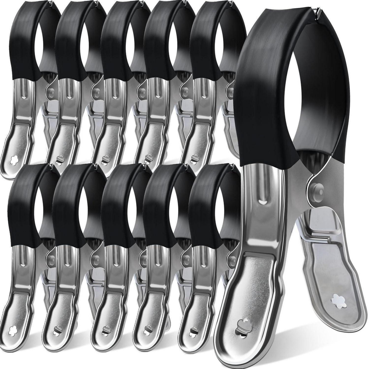 LuxusKollektion Sturmwäscheklammern Handtuchklammern Metall 10 Stk. Schwarz