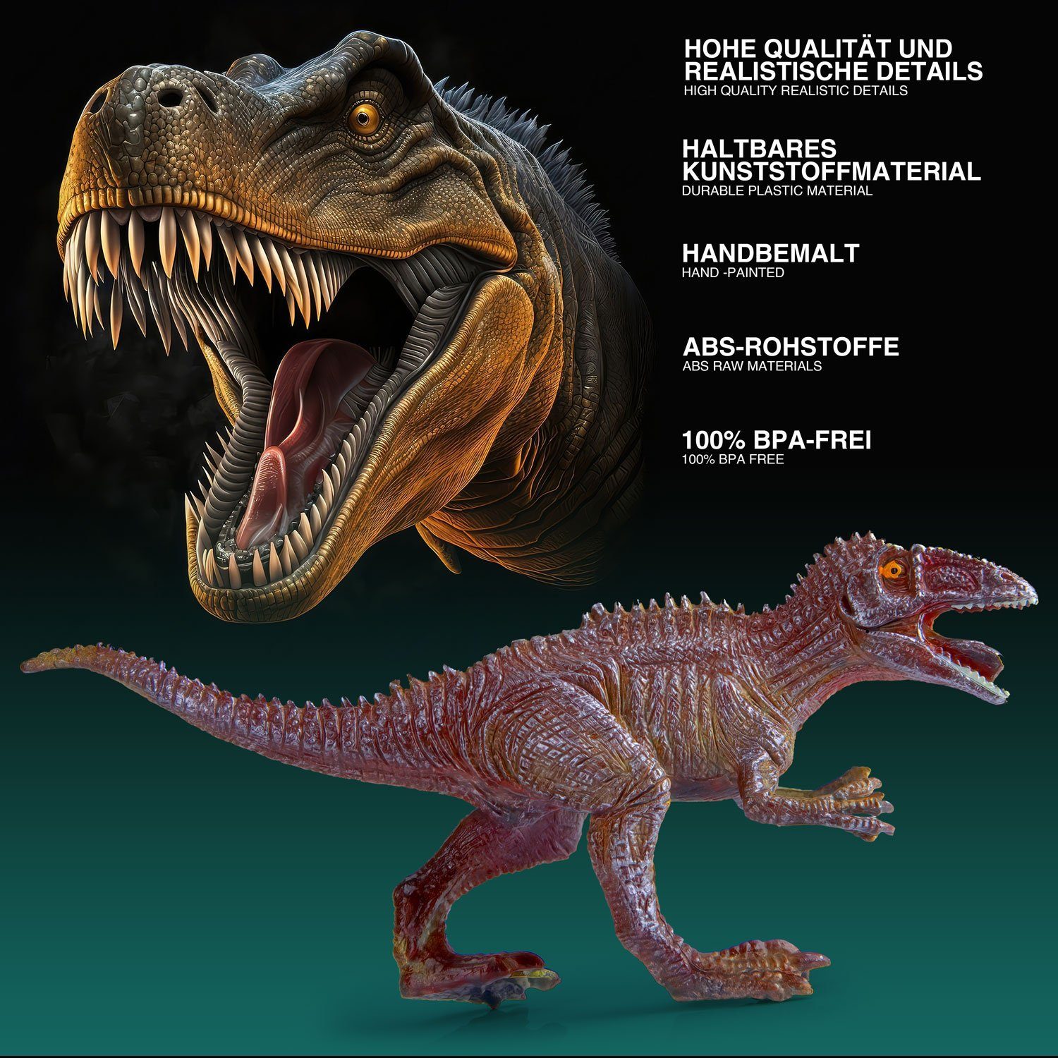 Goods+Gadgets Spielfigur GOODS+GADGETS Dinosaurier Spielset mit Figuren, Truck & Spielmatte, (Abenteuer Tier-Welt, Spielset für Kinder), mit Aufbewahrungsbox – Bild 4 von 5