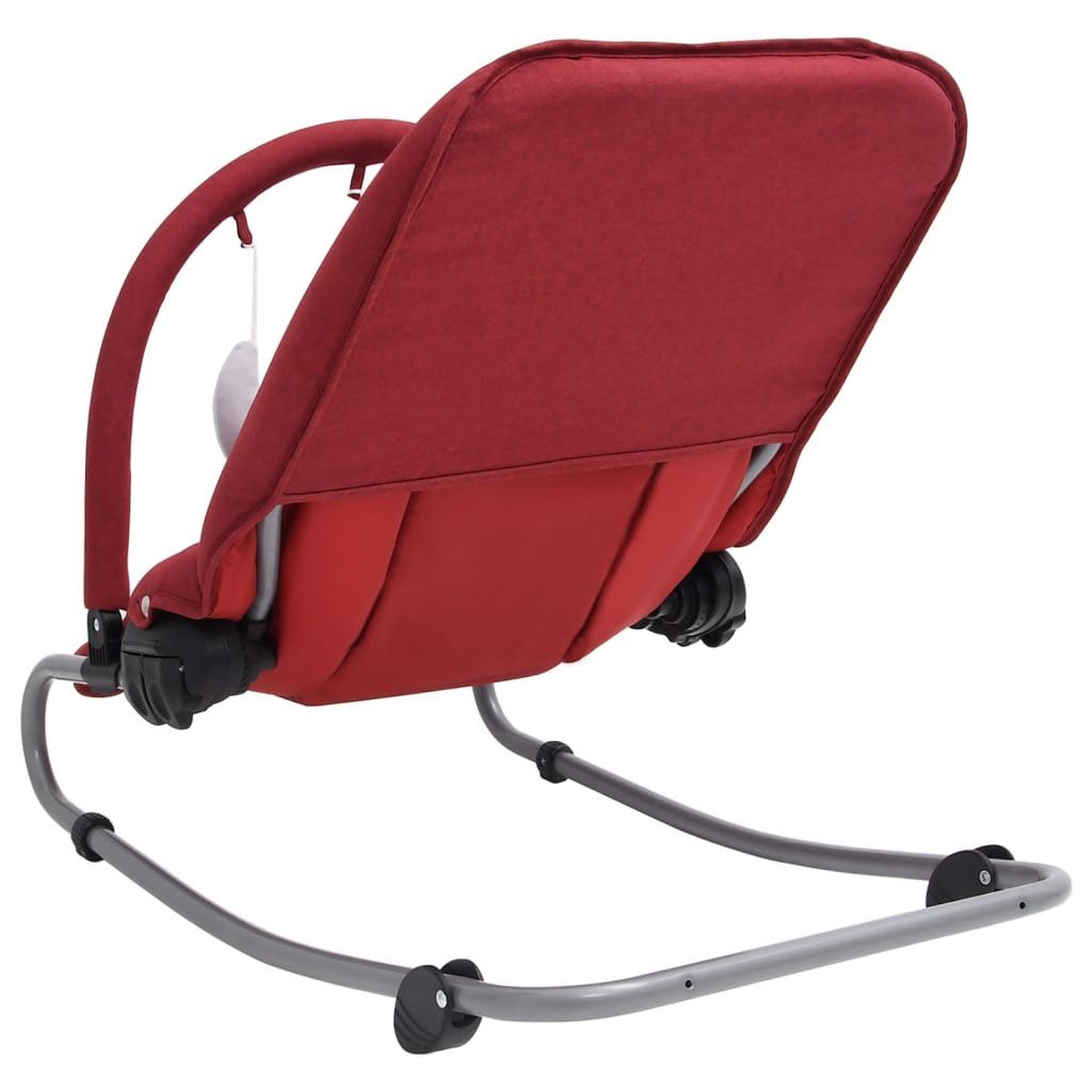 vidaXL Baby Bouncer Baby Bouncer Baby Seat Rocking Bouncer Swing Seat with Toy Arch Red Steel