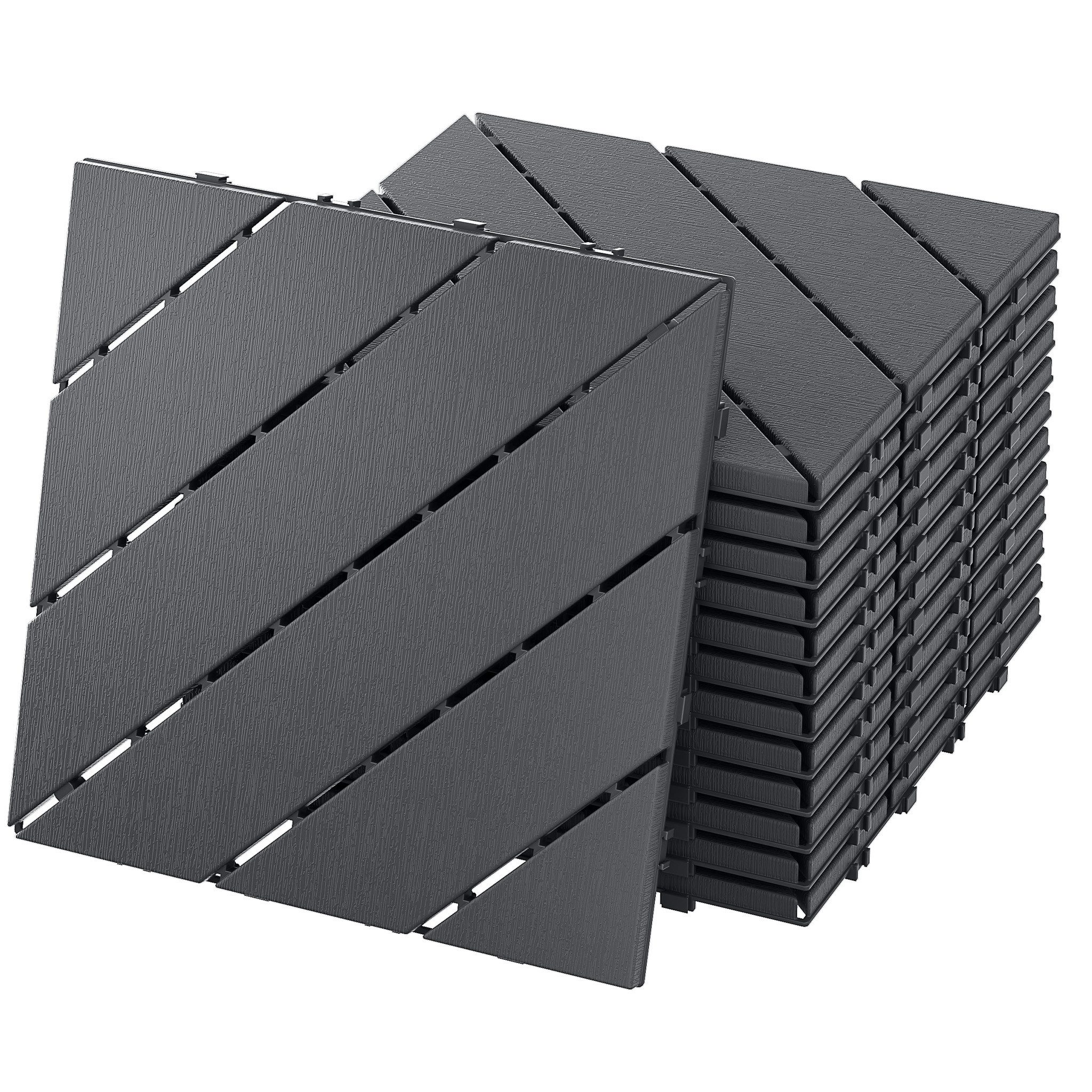 FIVMEN Terrassendielen Balkonfliesen 30x30cm, Terrassenfliesen in Holzoptik, (11-St), Bodenbelag für Balkon, Terrasse, Außenbereich, Dunkelkaffee