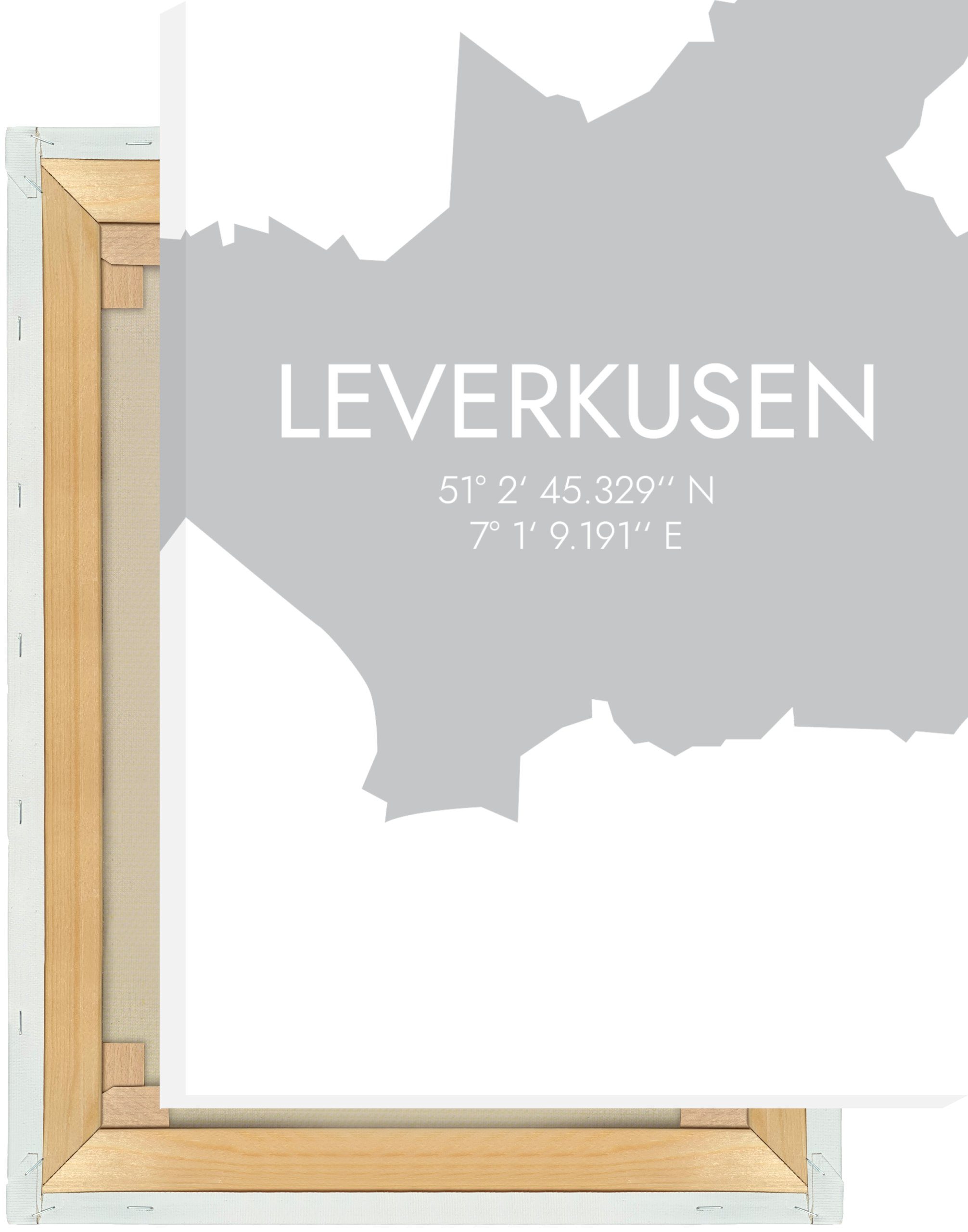 MOTIVISSO Leinwandbild Leverkusen Koordinaten #5