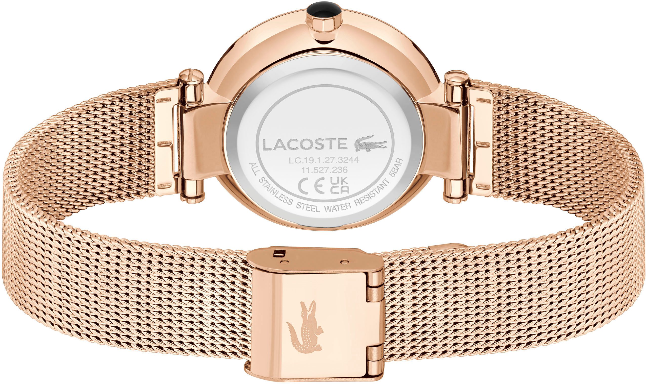 Lacoste Quarzuhr ORBA 2001425, Armbanduhr, Damenuhr, Edelstahlarmband, analog