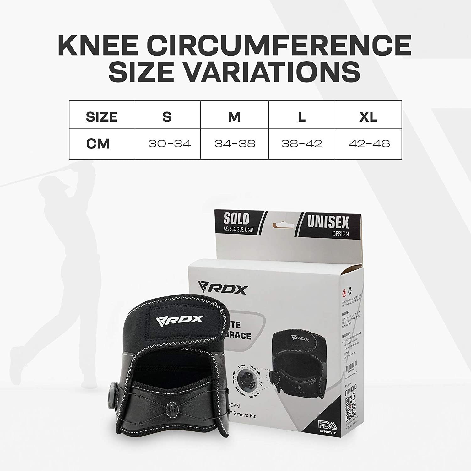 RDX Sports Knieschutz RDX Knee Brace Compression Knee Pads FDA Certified Open Knee Support