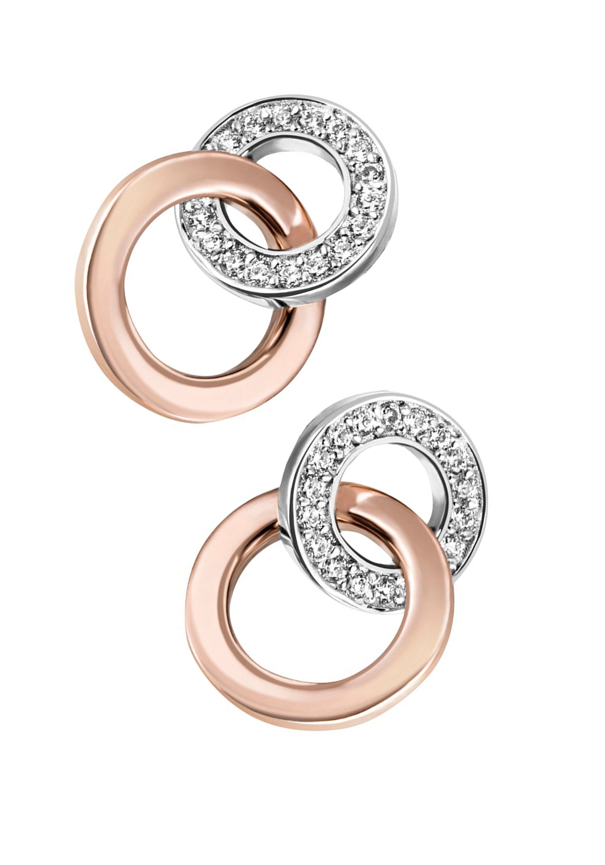 JOBO Paar Ohrstecker Ohrringe in Bicolor-Optik günstig online kaufen