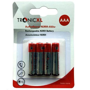 TronicXL 4 Stück Akkus AAA Akku für Panasonic KX-TG8051 KX-TG8062 KX-TG8151 Batterie, (4 St)