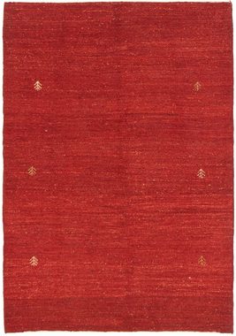 Wollteppich Gabbeh Teppich handgeknüpft rot, morgenland, rechteckig, Höhe: 18 mm, handgeknüpft