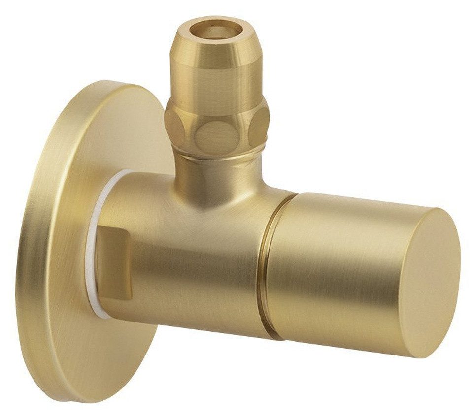Umsteller Eckventil mit Nuss, Rund, 1/2"x 3/8", Gold matt
