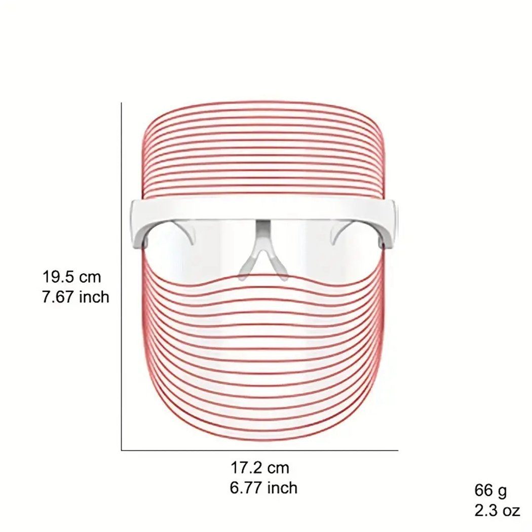TUABUR Gesichtsmassagegerät 7-Farben-LED-Schönheitsmaske, Gesichtspflegemaske, 1-tlg