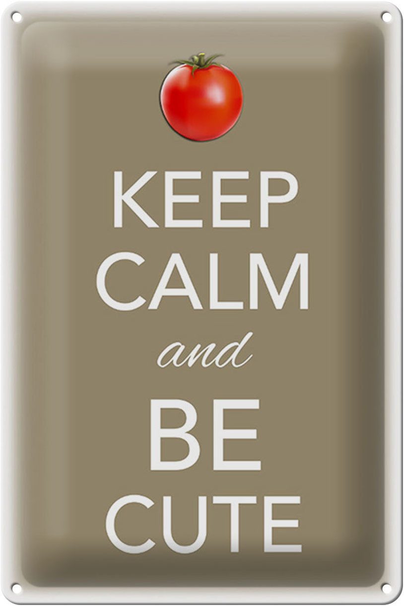 Metallschild Schild Blech 20x30cm - Made in Germany - Spruch Keep Calm and be cute