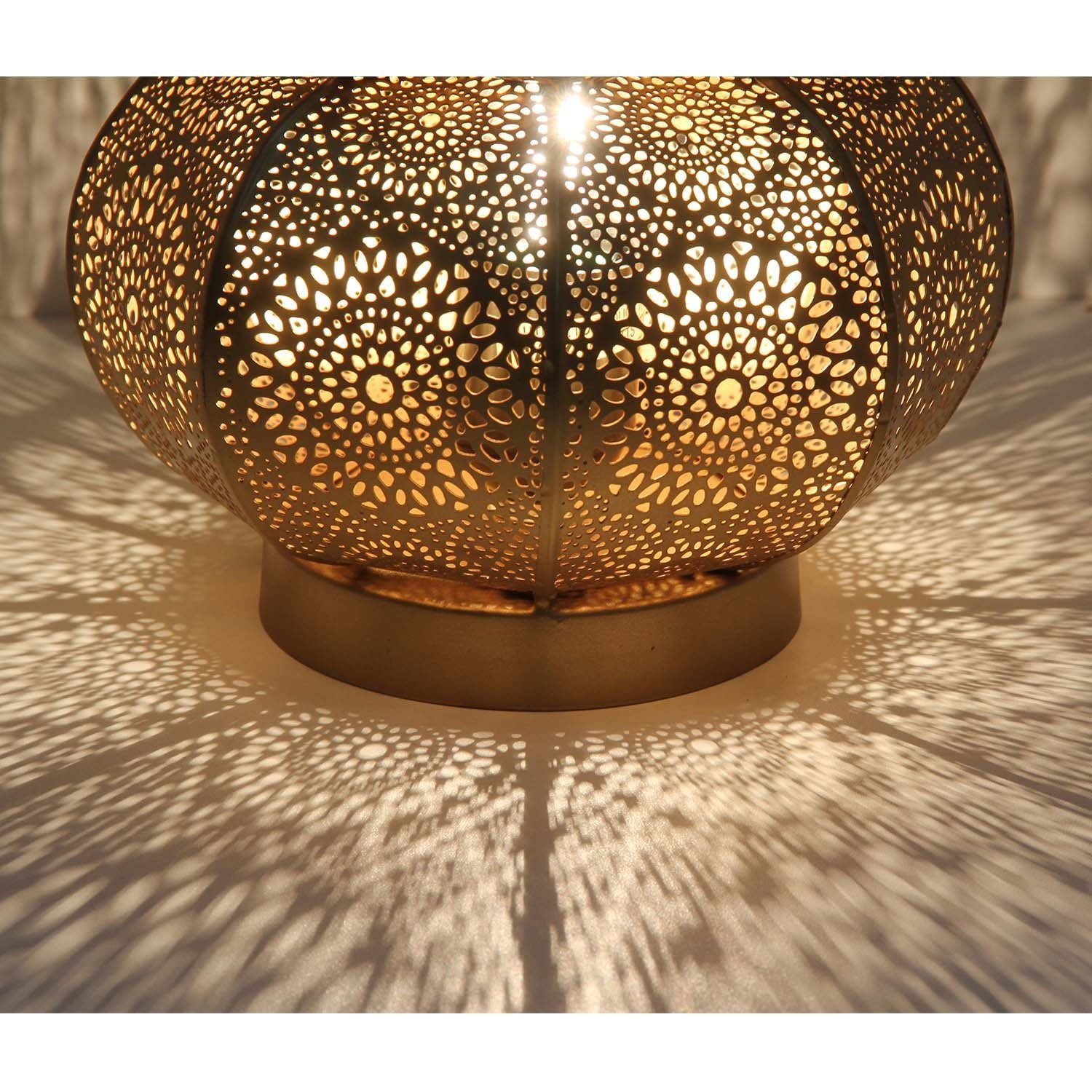 Casa Moro Nachttischlampe Orientalische Tischlampe Gohar in Antik-Gold Look LN2090, ohne Leuchtmittel, Ramadan Lampe Bodenlampe